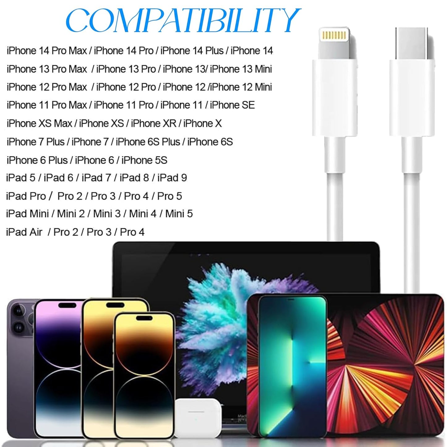 Original iPhone USB-C to Lightning Cable – Fast Charging Apple Cable with Unick Design