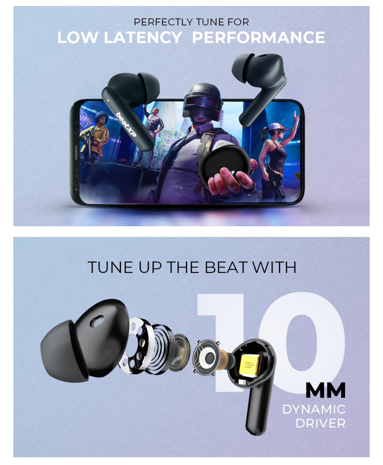Tune XPods Beat XP Black Wireless Bluetooth Earbuds with 1 Year Brand Warranty | Original Product
