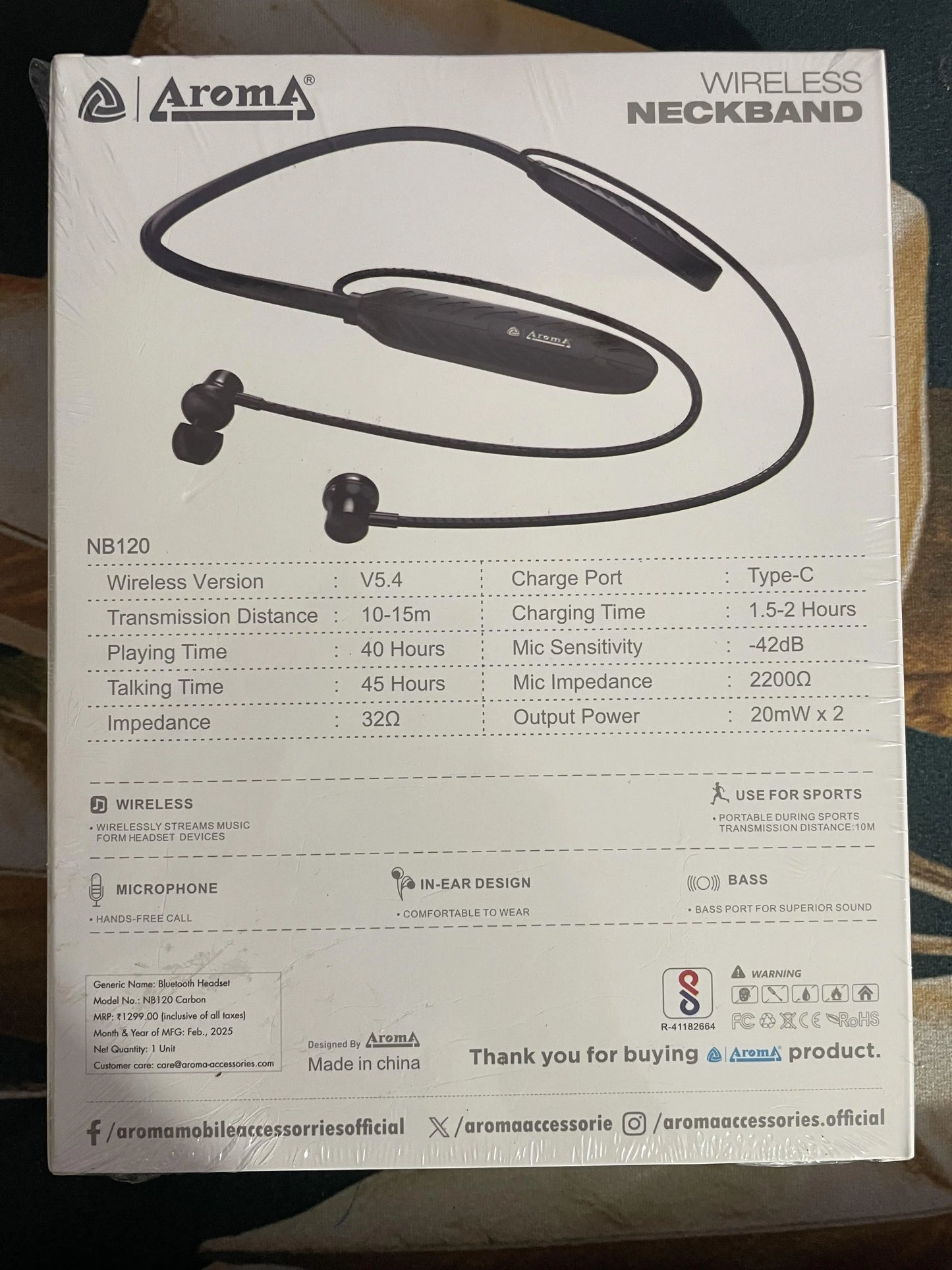 Wireless Neckband | HD Sound | 40H Battery | Bluetooth with Noise Clarity | Magnetic Lock | Type-C Fast Charging Prelium