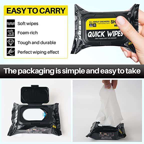 Prelium shoe shine wipes packaging