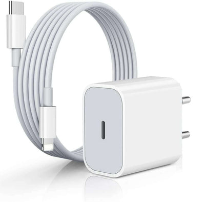 Prelium 20W PD Fast Charger with Cable (USB-C to Lightning / USB-C to USB-C) for iPhone, iPad & Type-C Devices