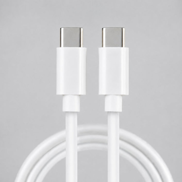 Two white USB-C cable connector ends