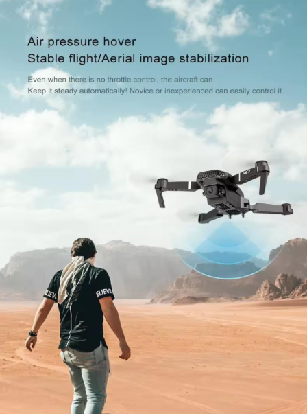 E88 Pro Foldable HD Dual Camera Drone with Brushless Motor, Wi-Fi FPV, One-Key Takeoff/Landing & Gesture Control