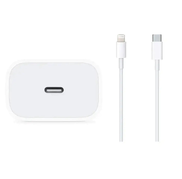 Prelium iPhone adapter USB-C port beside compatible cable connectors; cable sold separately