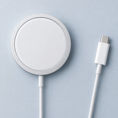 Front detail of magnetic charging pad and USB-C tip