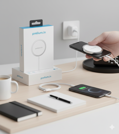 Magnetic Wireless Charging Pad – USB-C Fast Charger (MagSafe Compatible)