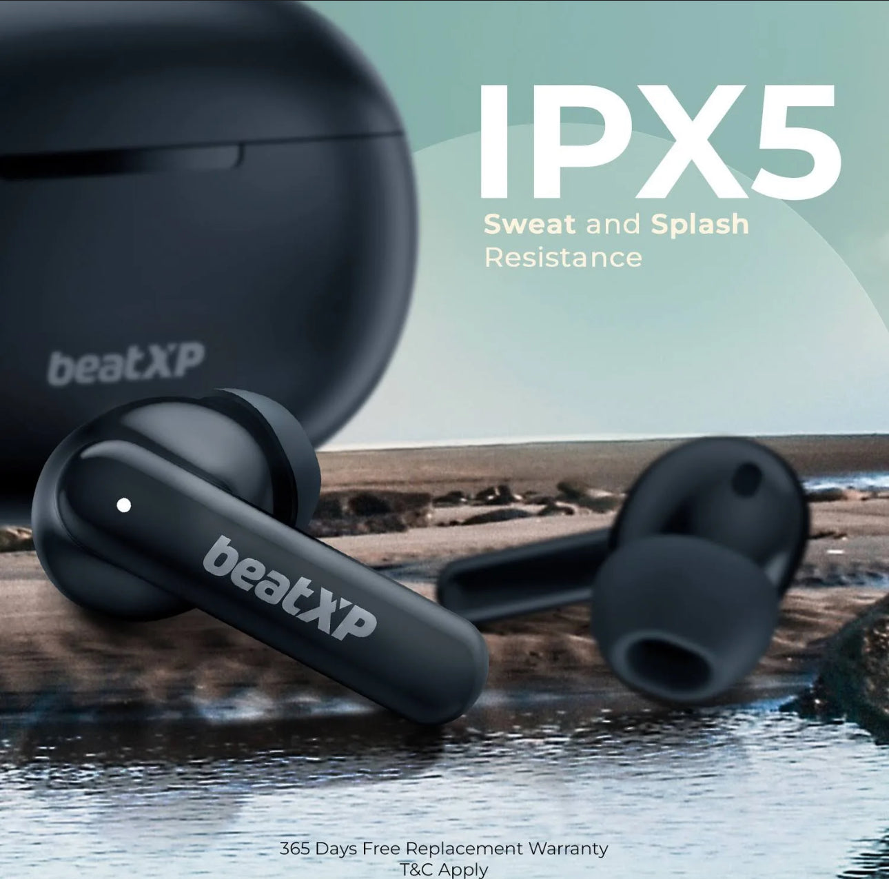 Tune XPods Beat XP Black Wireless Bluetooth Earbuds with 1 Year Brand Warranty | Original Product