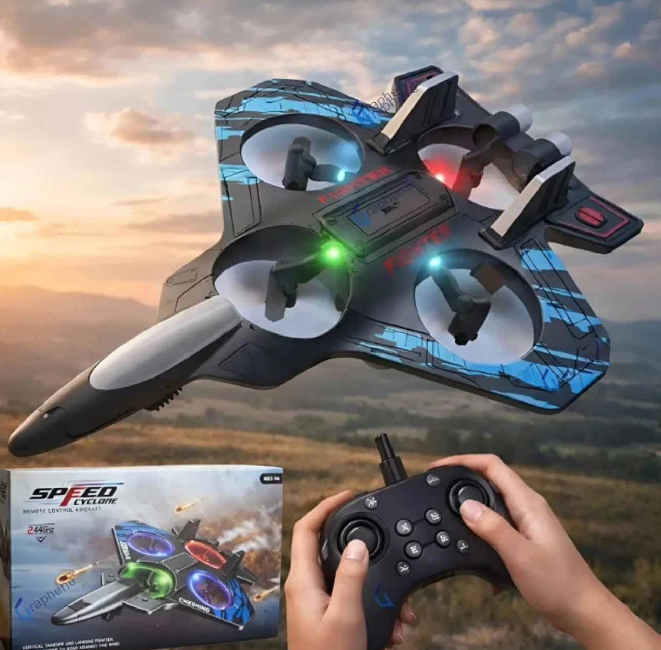 Power Propeller Gyro RC Fighter Aircraft Drone | 2.4GHz EPP Foam Stunt Plane