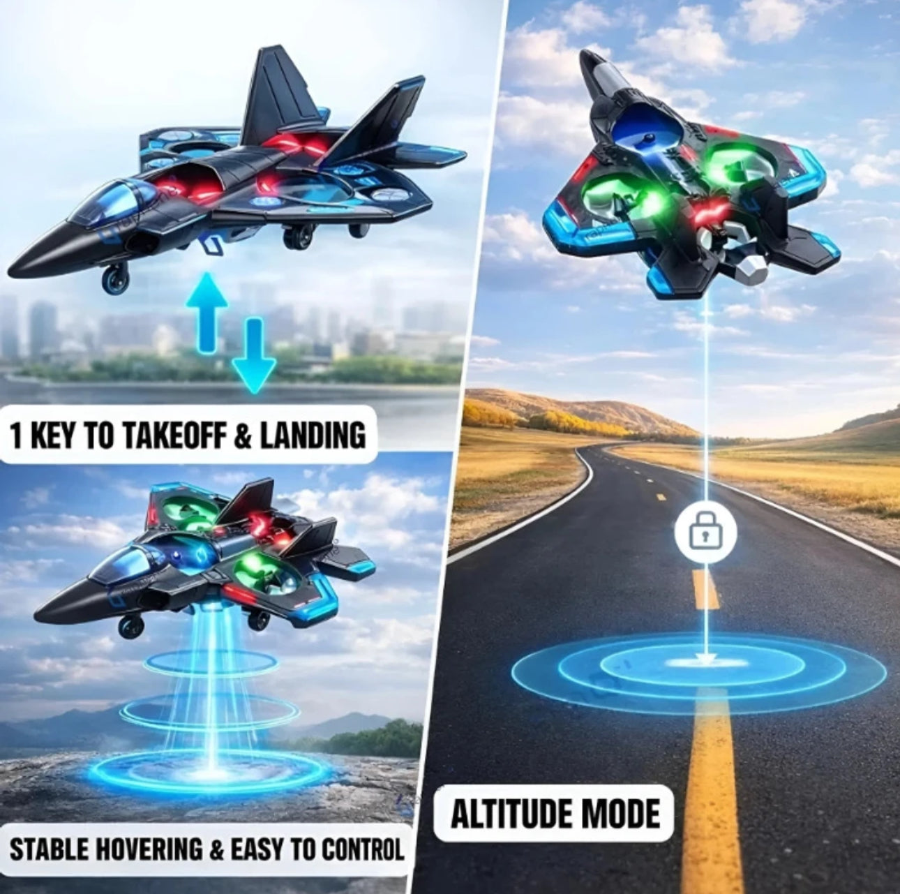 Power Propeller Gyro RC Fighter Aircraft Drone | 2.4GHz EPP Foam Stunt Plane