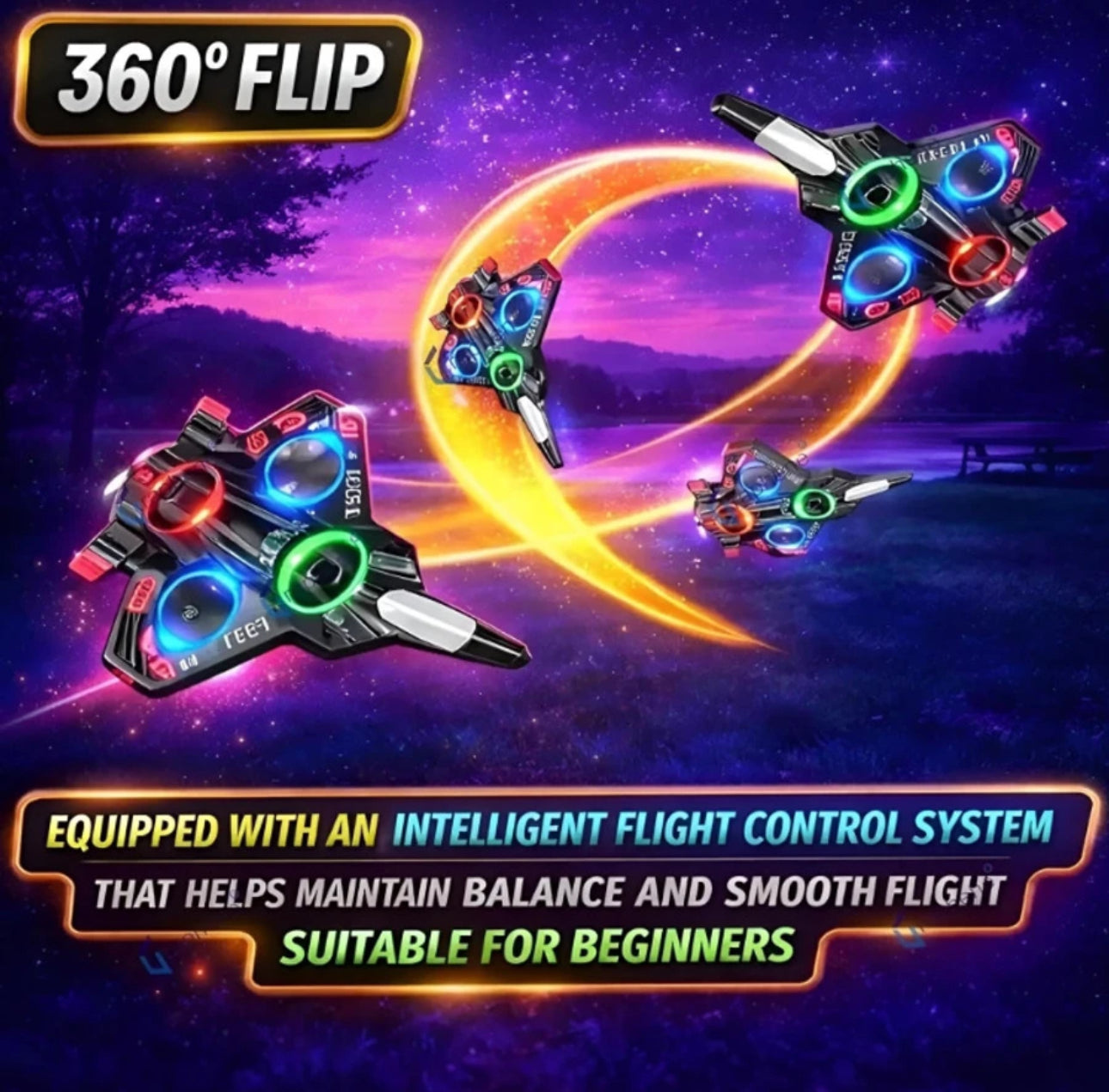 Power Propeller Gyro RC Fighter Aircraft Drone | 2.4GHz EPP Foam Stunt Plane