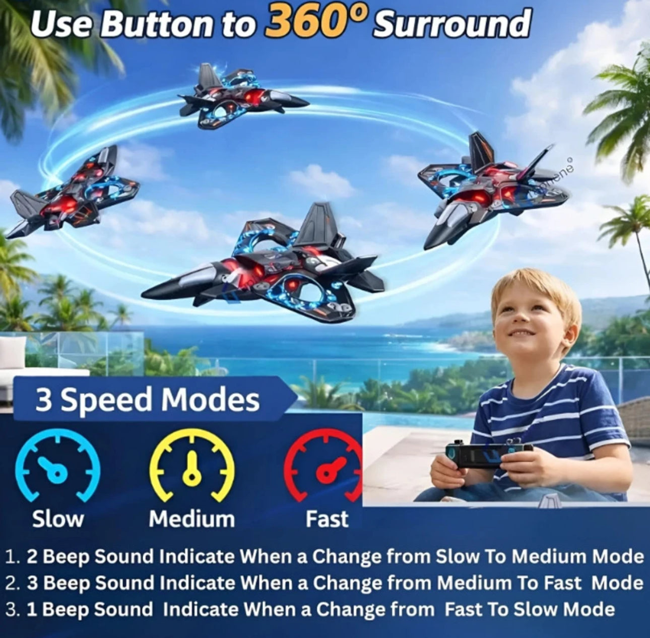 Power Propeller Gyro RC Fighter Aircraft Drone | 2.4GHz EPP Foam Stunt Plane