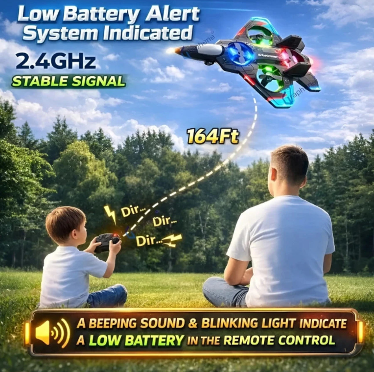 Power Propeller Gyro RC Fighter Aircraft Drone | 2.4GHz EPP Foam Stunt Plane