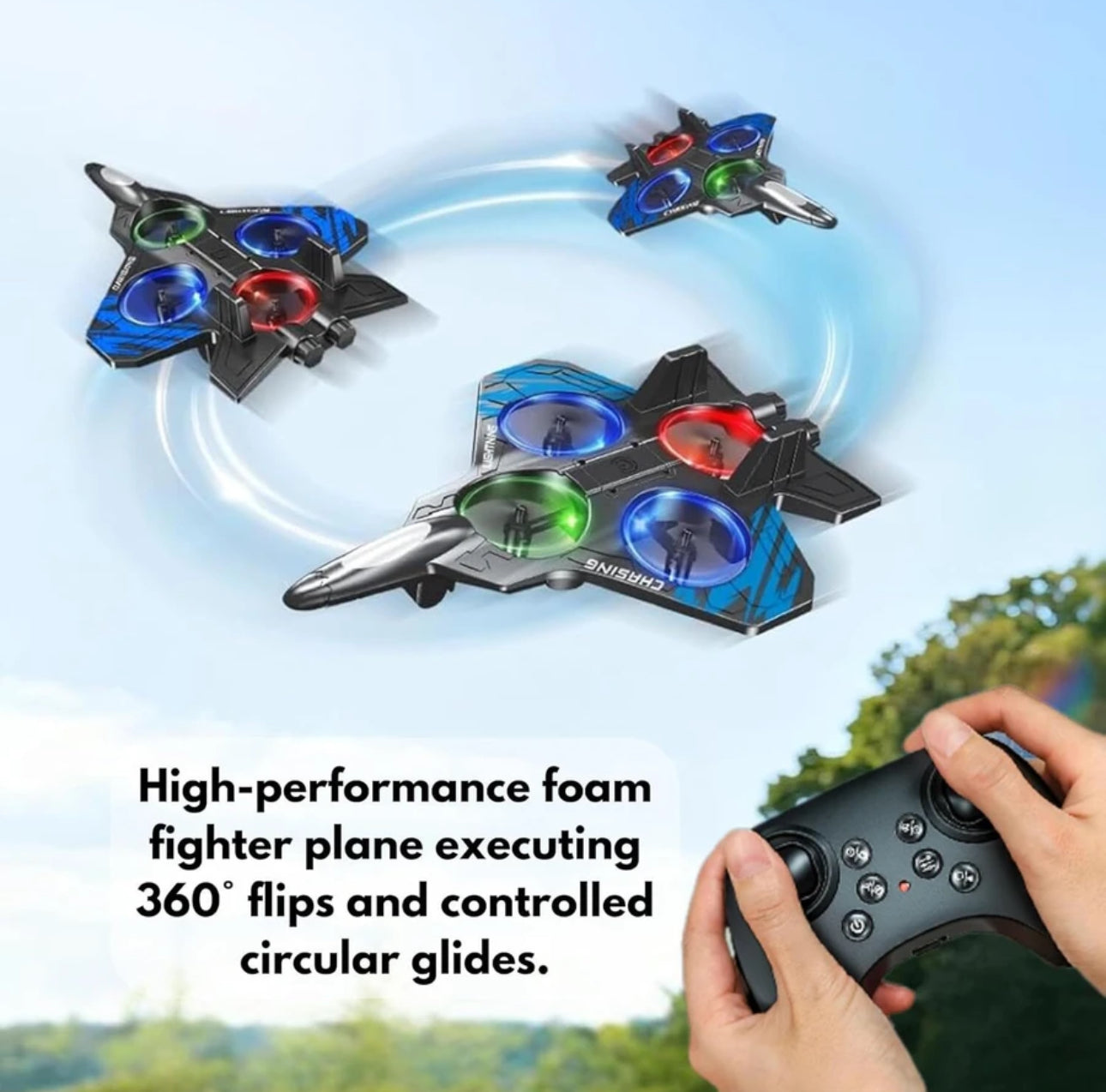 Power Propeller Gyro RC Fighter Aircraft Drone | 2.4GHz EPP Foam Stunt Plane