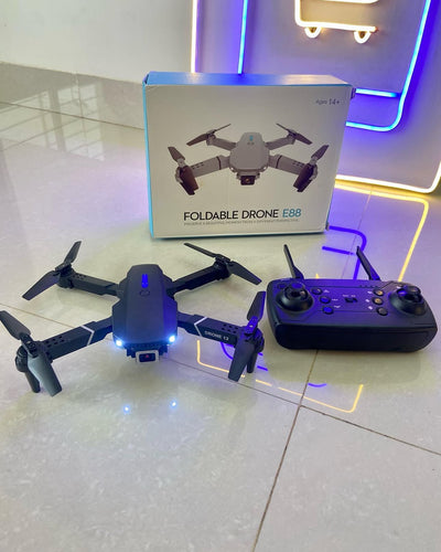 E88 Pro Foldable HD Dual Camera Drone with Brushless Motor, Wi-Fi FPV, One-Key Takeoff/Landing & Gesture Control