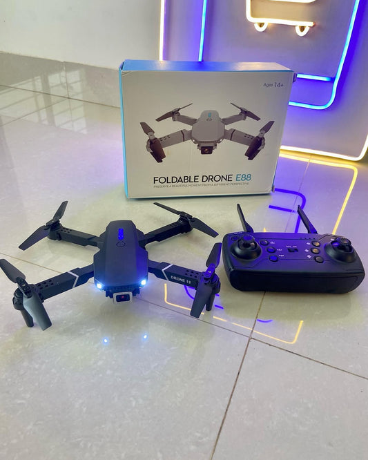 E88 Pro Foldable HD Dual Camera Drone with Brushless Motor, Wi-Fi FPV, One-Key Takeoff/Landing & Gesture Control