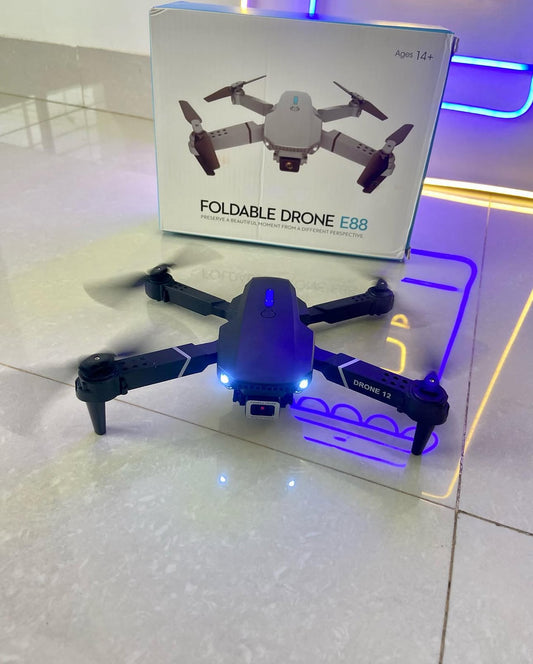 E88 Pro Foldable HD Dual Camera Drone with Brushless Motor, Wi-Fi FPV, One-Key Takeoff/Landing & Gesture Control