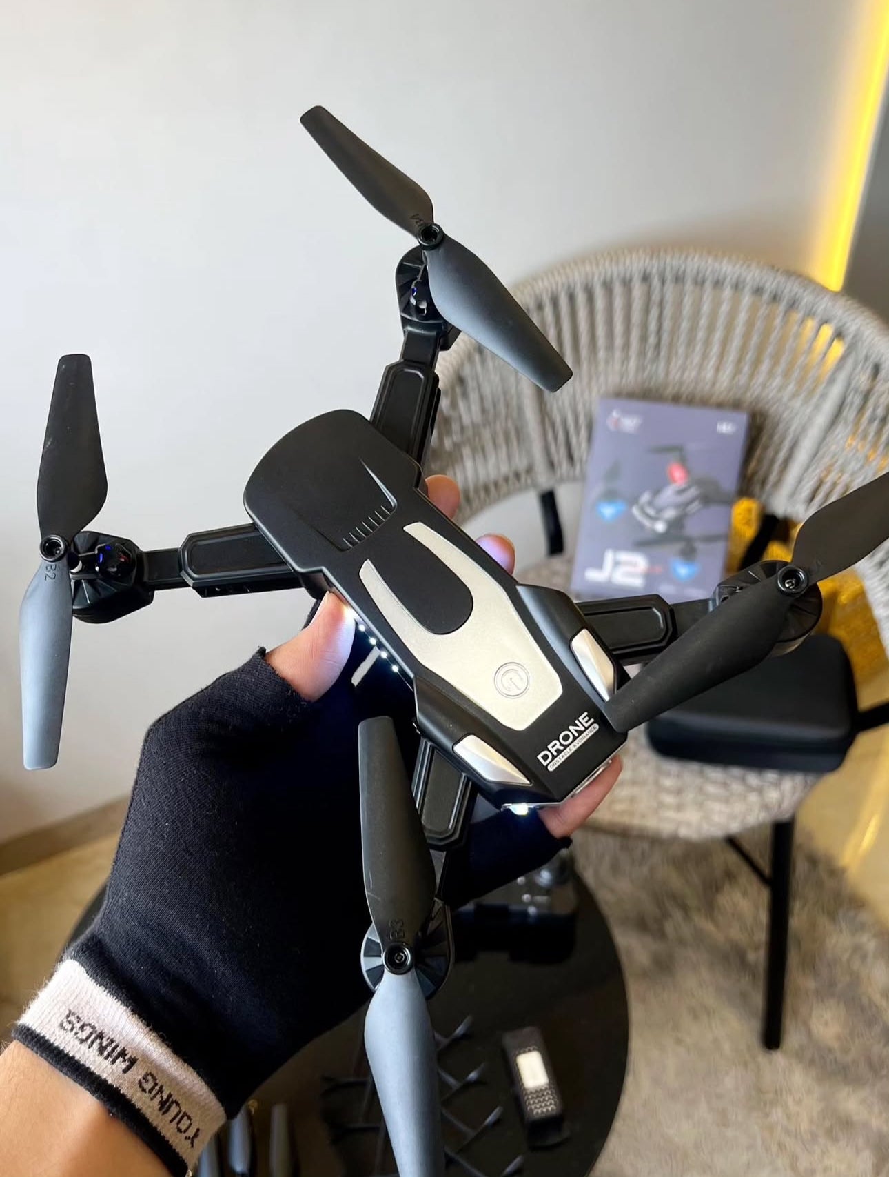 Prelium J2 Foldable HD Dual Camera Drone with Wi-Fi FPV | Brushless Motor | Optical Flow | One-Key Takeoff & Landing | Gesture Selfie | Android & iOS Support