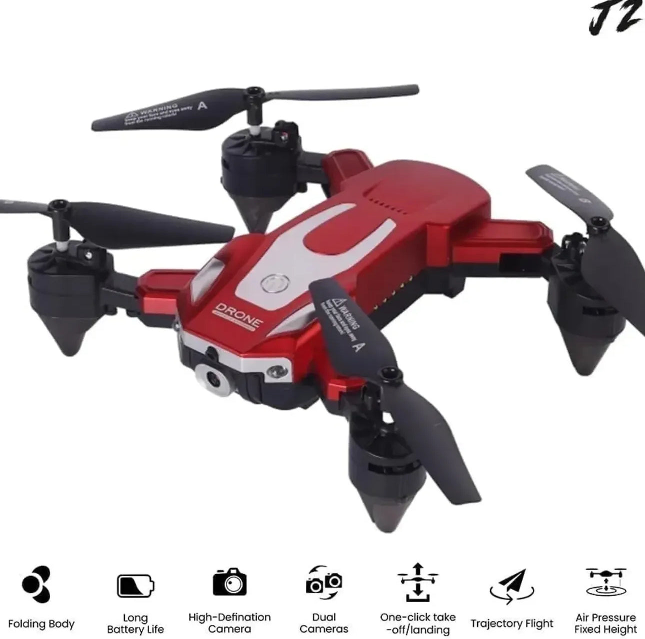 Prelium J2 Foldable HD Dual Camera Drone with Wi-Fi FPV | Brushless Motor | Optical Flow | One-Key Takeoff & Landing | Gesture Selfie | Android & iOS Support