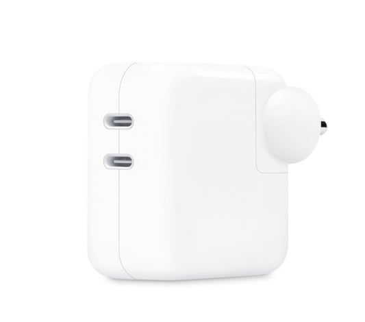 Apple 35W Dual USB-C Port Power Adapter in white — product view 5414