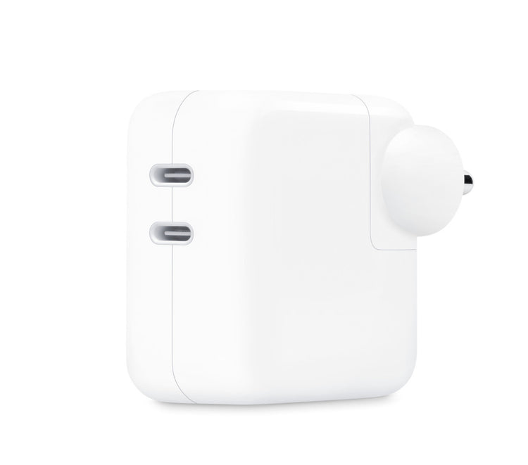 Apple 35W Dual USB-C Port Power Adapter in white — product view 5414