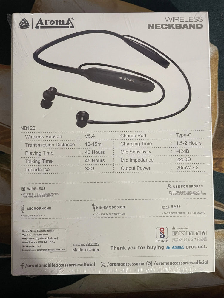 Wireless Bluetooth neckband with up to 40-hour battery – product view 3