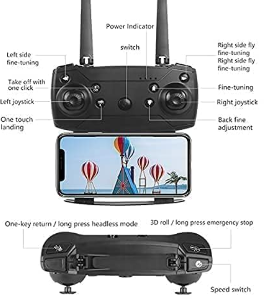 E88 Pro Foldable HD Dual Camera Drone with Brushless Motor, Wi-Fi FPV, One-Key Takeoff/Landing & Gesture Control