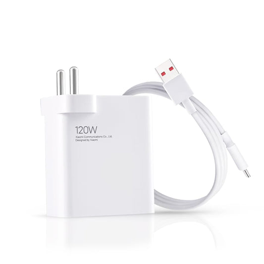 Xiaomi 120W Turbo Charging Power Adaptor with Type-C Data Cable – Superfast & Stylish Charger
