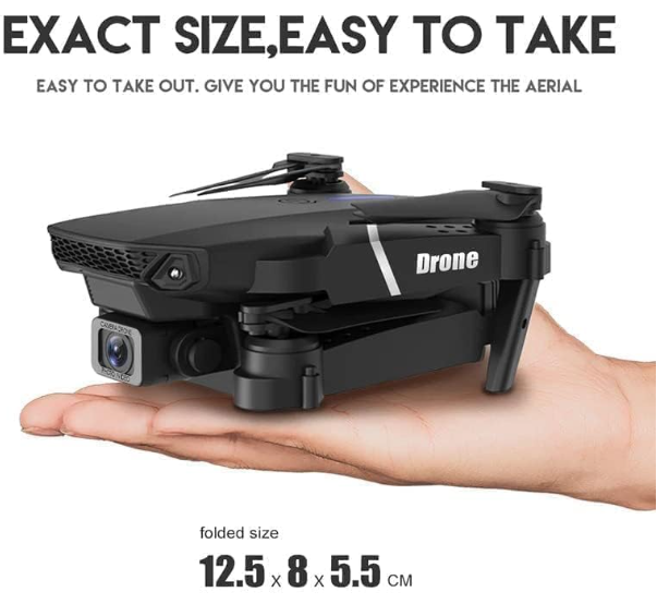 E88 Pro Foldable HD Dual Camera Drone with Brushless Motor, Wi-Fi FPV, One-Key Takeoff/Landing & Gesture Control