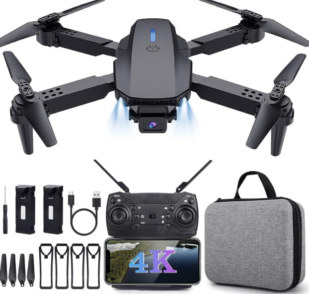 E88 Pro Foldable HD Dual Camera Drone with Brushless Motor, Wi-Fi FPV, One-Key Takeoff/Landing & Gesture Control
