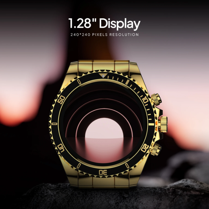 Fire-Boltt Astra Gold 1.28-inch display with 240 x 240 pixel resolution