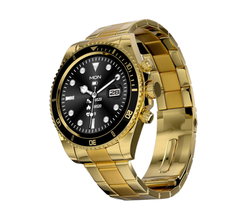Fire-Boltt Astra Luxury Stainless Steel Smart Watch with Bluetooth Calling (Gold)