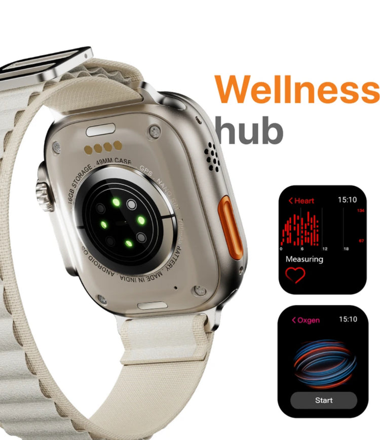 Fire-Boltt Oracle rear health sensors and heart rate and oxygen monitoring screens