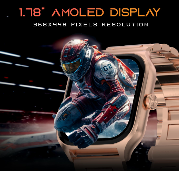 Fire-Boltt Solaris 1.78-inch AMOLED display with 368 by 448 pixel resolution