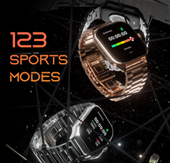 Fire-Boltt Solaris smartwatch with 123 sports modes; Pink and Silver models shown