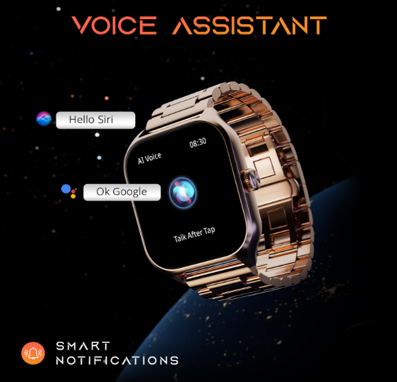 Fire-Boltt Solaris Pink smartwatch with connected voice assistant and smart notifications