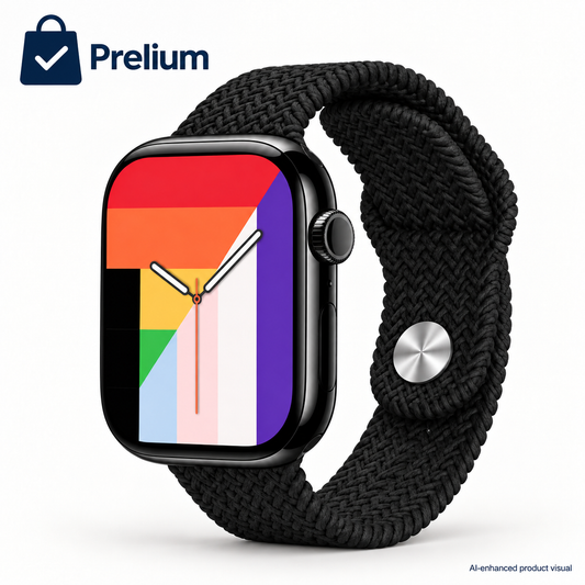 Prelium logo — AI-enhanced HK11 Pro Max Black with woven strap