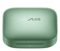 OnePlus Buds 3 green charging case front view