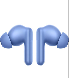 OnePlus Nord Buds 3r blue earbuds in side view with silicone ear tips
