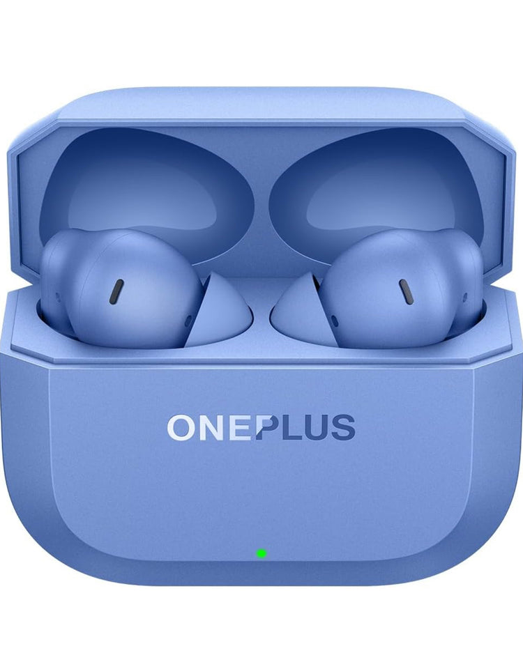 OnePlus Nord Buds 3r blue earbuds inside the open charging case
