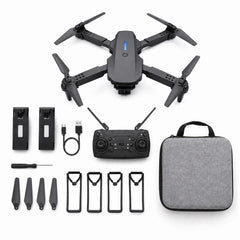 Drone kit with batteries, guards, spare propellers and bag