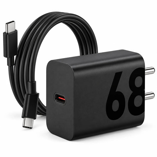 Motorola 68W TurboPower USB-C charger with USB-C to USB-C cable