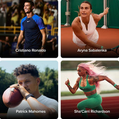 WHOOP promotional athlete collage showing fitness trackers during sports